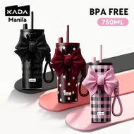 KADA Tumbler Water Bottle Plastic Tumbler (24OZ) with Straw Wide Mouth Cap Lid Tumbler