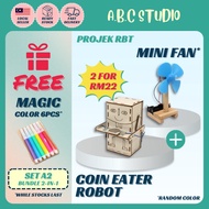 ABC🎁PROJEK RBT SET A2🎁 DIY STEM Science Education School Project Physic Experiment Coin Eater Robot 