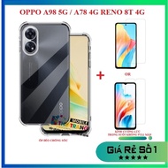 Combo Tempered glass OPPO A60 A79 A98 A78 A58 A38 A18 Reno 11F Reno 8T transparent not full screen +