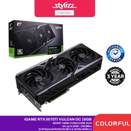 COLORFUL IGAME GEFORCE RTX 5070 | 5070TI VULCAN OC 12GB-V GDDR7 GPU - SMART LCD VULCAN DISPLAY DOCK
