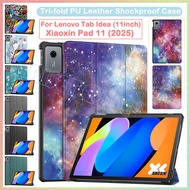For Lenovo Idea Tab 11inch 2025 TB336FU TB336ZU Xiaoxin Pad 11 2025 TB335FC Tri-fold PU Leather Case