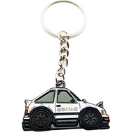 Initial D Keychain Zinc Alloy Motorcycle Car Keychain Fujiwara tofu Store AE86 Key Ring JDM Key Deco