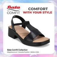 Bata บาจา Comfit รองเท้าเพื่อสุขภาพแบบรัดส้น พร้อมเทคโนโลยีคุชชั่น รองรับน้ำหนักเท้าได้ดี สำหรับผู้หญิง รุ่น JADORE สีดำ 6016098 สีแทน 6013098