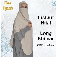 Deehijrah Tudung Sarung Labuh Berdagu Dagu Stretchable Panjang Long Instant Hijab Khimar ironless