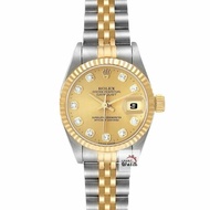 【大眾名錶】ROLEX勞力士69173 Datejust 蠔式女錶 經典太陽圈 新包台 金色十鑽面盤 大眾名錶G237