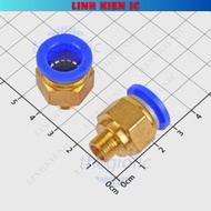 [2 Pieces]- PC12-M10-1 Pneumatic Pipe Connector 12mm External Thread 10mm Step Thread 1mm Linhkien I