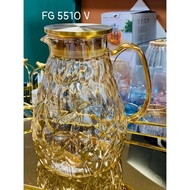 Heat-resistant glass water bottle, yellow water bottle. Capacity 1600ml