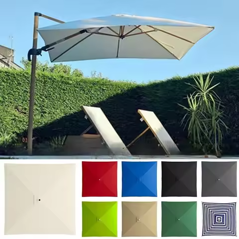 2x2m 4 Ribs Patio Umbrella Cloth Without Stand Parasol Umbrella Replacement Canopy Cover Outdoor Mar