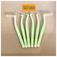 Kentoyshop Ken& Klean Interdental Brush L-Handle Size 0.7 mm Silicone Handle (Bag Pack)