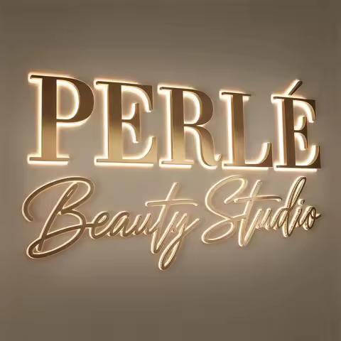 Metal Sign, Reception Wall Logo Sign, Custom Backlit Business Sign, LED Sign, Light up Salon Sign, I