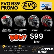 SG SELLER - PSB Approved Evo rs9 motorcycle open face helmet sun visor