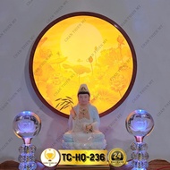Hao Quang Light Worship Buddhist Print Only Lotus, Church Room Decoration, Gia Tien Altar, Hanging With Buddha Statue TC-HQ-236