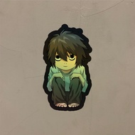 HP Hologram Anime Sticker L. Lawliet Death Note Case for Phones and Laptops 7 Cm