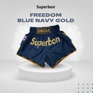 【Ready Stock】 Subobang Superbon Classic Blue Series Training Muay Thai Shorts Fighting Shorts Kick B