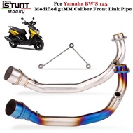 Motorcycle Exhaust Escape Titanium Alloy Connect Link Tube Front Link Pipe For Yamaha BWS 125 bws 125cc Full Systems Mod