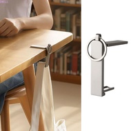 DWELL Desk Mount Hook, Zinc Alloy Mini Desk Edge Backpack Hanger, Punch-free Easy To Install Strong 