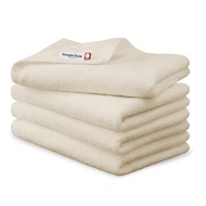 Iris Ohyama Imabari Towel Certified Big Face Towel Ivory 4-Piece Set 100% Cotton Daily Towels with a