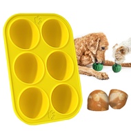 แม่พิมพ์อบซิลิโคนอาหารสำหรับสุนัข6ช่องแม่พิมพ์ขนมสุนัขบรรจุภัณฑ์เก็บรักษาอาหารสุนัขเพื่อสุขภาพปราศจากสาร Bpa สำหรับเครื่องล้างจานปลอดภัยอาหารสุนัขแบบโฮมเมด