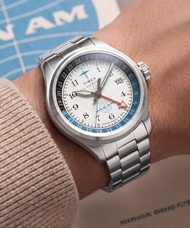 [包順豐] Pan Am x Timex Waterbury GMT 41mm Stainless Steel Bracelet Watch TW2Y94600 Quartz Watch