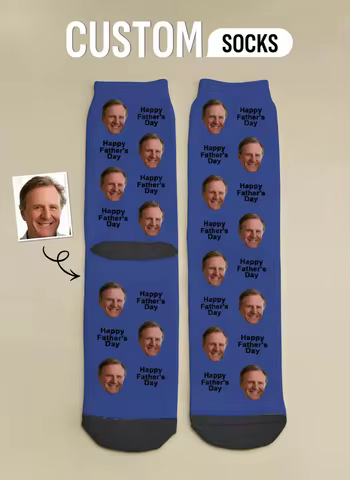 Custom Fathers Day Socks Custom Face Socks Custom Printed Socks Custom Picture Socks Fathers Day Gif