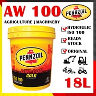 S2U Pennzoil Hydraulic Oil  Gold AW100 18Liter Backhoe Tractor Excavator Forklift Machine Minyak Hidraulik Mesin ISO10