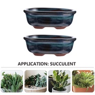 ROSENICE【Hot Sale】 Purple Clay Flower Pot Ceramic Succulent Planter Chinese Container Spring Table Decorations Tiny Containers Decorative Bowl Bonsai Tree Mini Glazed