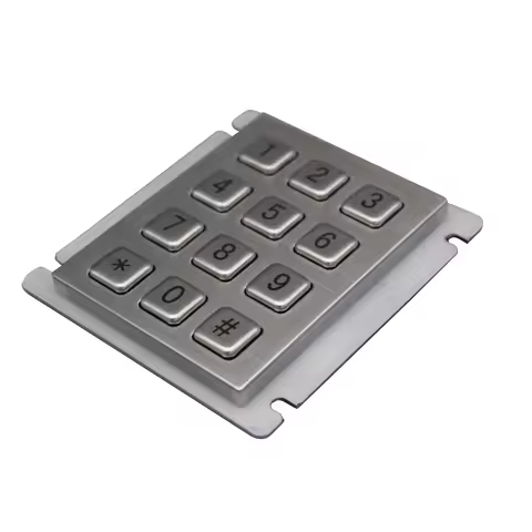 IP66 Waterproof Outdoor Keyboard Stainless Steel Industrial Keyboard With 12 Keys Matrix Metal Keybo