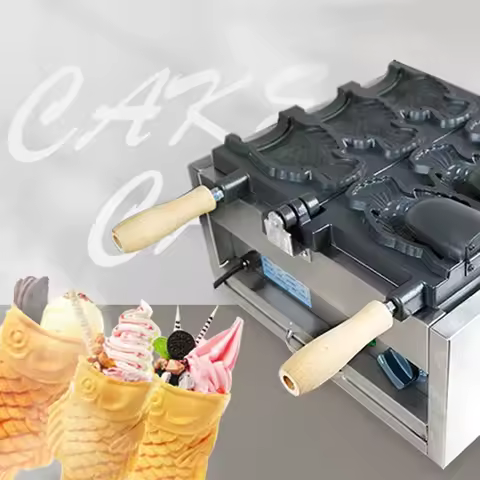 Commercial taiyaki machine 3-hole gas/electric Japanese snacks and snacks machine 2KW ice cream taiy