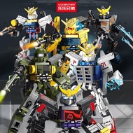 Lele Brothers Gundam Mech Building Blocks 2-in-1 Transforming Robot Model for Boys 26.8.8