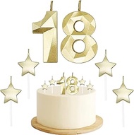 18th Birthday Candles for Cake - Number 18 & 81 & 1 & 8 Birthday Candles and Glitter Star Birthday C