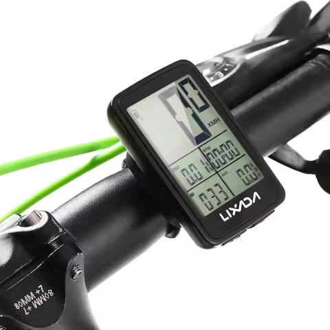 Lixada USB Rechargeable Wireless Bike Cycle Computer Speedometer Odometer with Computer Mount Holder