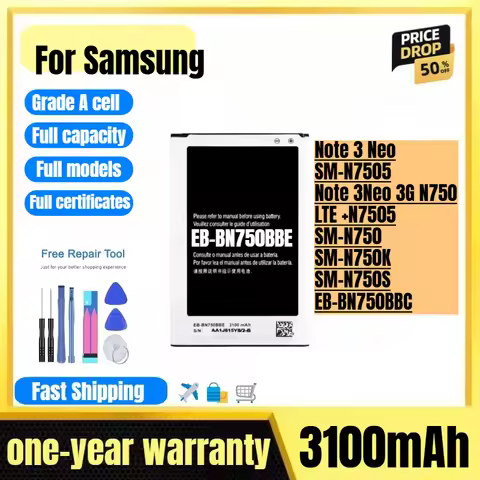 EB-BN750BBE for Samsung Note 3 Neo/SM-N7505/Note 3Neo 3G N750/LTE +N7505/SM-N750/SM-N750K/SM-N750S/E
