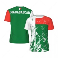 3D Print Flag Madagascar Men Women Sports Breathable Quick-Dry T-shirt National Logo Football Jersey
