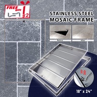 (1pc) 18" x 24" Stainless Steel Mosaic Frame Cover Tile Work Manhole Cover Main Hole Cover Tile Floo