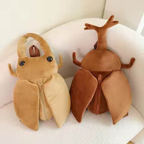45cm Insect Series Unicorn Fairy Helmet Beetle Filled Toys Backpack Funny Insect Backpack Children's