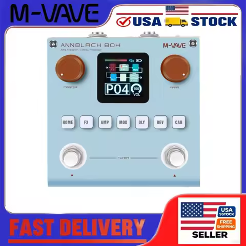 M-VAVE Blackbox Guitar Bass AMP Modeler Multi Effects Processor 80 Presets 20 IR Cab 10H Rechargeabl