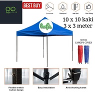 10x10 Ft 3x3m folding canopy / folding tent / kanopi bazar / khemah ( full set) payung niaga canopy lipat kanopi