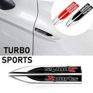 2Pcs Metal Body Side Fender 3D Badge TURBO Sticker for Volkswagen Golf 2 3 4 5 6 7 GTI MK2 MK3 MK4 M