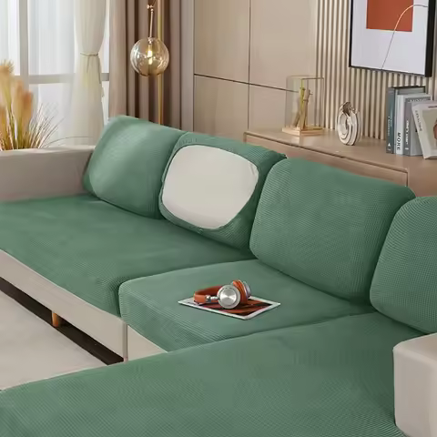 Jacquard Sofa Seat Cushion Cover Polar Fleece Sofa Cover Stretch Washable Removable L Shape Corner S