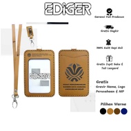 RatuSandal Name TAG 2-Layer Genuine Cowhide ID Card/ with Custom Name and Logo