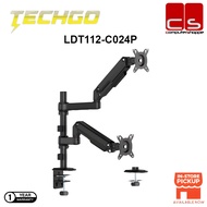 TECHGO Super Economy Gas Spring Pole-Mounted Dual-Screen Monitor Arm - LDT112-C024P