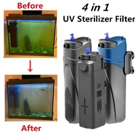 220V Aquarium UV Sterilizer Lamp Filter Pump Fish Tank Internal Filter UV Sterilization Algae Remove