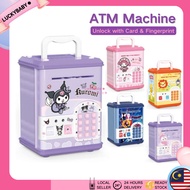 ATM Machine Unlock with Card & Fingerprint Tabung Simpanan ATM Password Safe Box Tabung Music Coin B