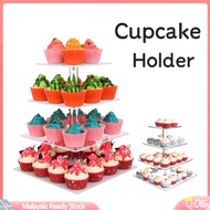 Cupcake Cake Stand Wedding Candy Display Holder Decoration Transparent Square Acrylic Cake Rack 3/4/