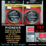 PIONEER NYLON UNCOATED WIRE SIZE 30LB - 60LB 7X7 (49STRAND) 10M NYLON UNCOATED WIRE SELING WIRE PION