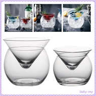 [TisityMY] Glass Fruit Liquor Dish Martini Conical Cup Spherical for Party Restaurant