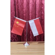 Table flag 2 countries INDONESIA and CHINA