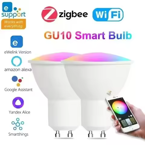 EWelink GU10 Bulb WiFi Zigbee RGB LED Dimmable Light lamps 3000-6500k Bulbs Voice Remote APP Control