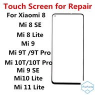 Front Glass For Xiaomi Mi 8 Lite SE 9 9T Pro 10T 11 10 Lite Touch Screen LCD Display Out Panel Cover