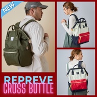 [รุ่นผ้าใหม่ล่าสุด มีป้ายกันปลอม] กระเป๋าเป้ กันน้ำ anello REPREVE CROSS BOTTLE CANVAS